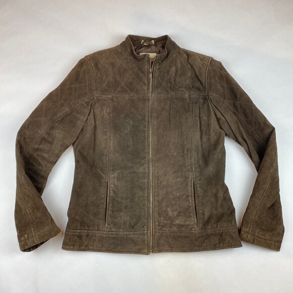 RuffHewn Suede Leather Jacket Women's Size Medium Brown - Picture 3 of 16